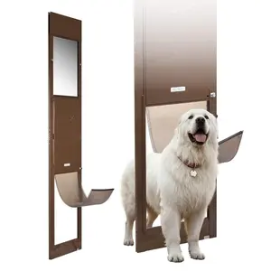 VEVOR Dog Door for Sliding Glass Door, 91 to 96 in Adjustable Height, Aluminum Alloy Frame with Metal Rotating Hinges, Lock Design, 10 1/4x 16 1/4 in Flap, Sliding Glass Pet Door for Renters