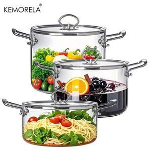 kemorela 1 count glass casserole dish with lid, borosilicate glass cookware for home kitchen, steel handle, dishwasher safe, non stick bakeware, stainless steel kitchenware, baking supplies