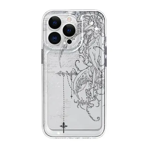 Suitable Ins Style Creative Fashion New Mobile Cover Simple Full-Package Transparent Protective Shell For iPhone 11 12 13 14 15 16 Plus 17 Promax & Samsung Galaxy S26 Ultra S25 Plus S23 FE S22 S21 S20