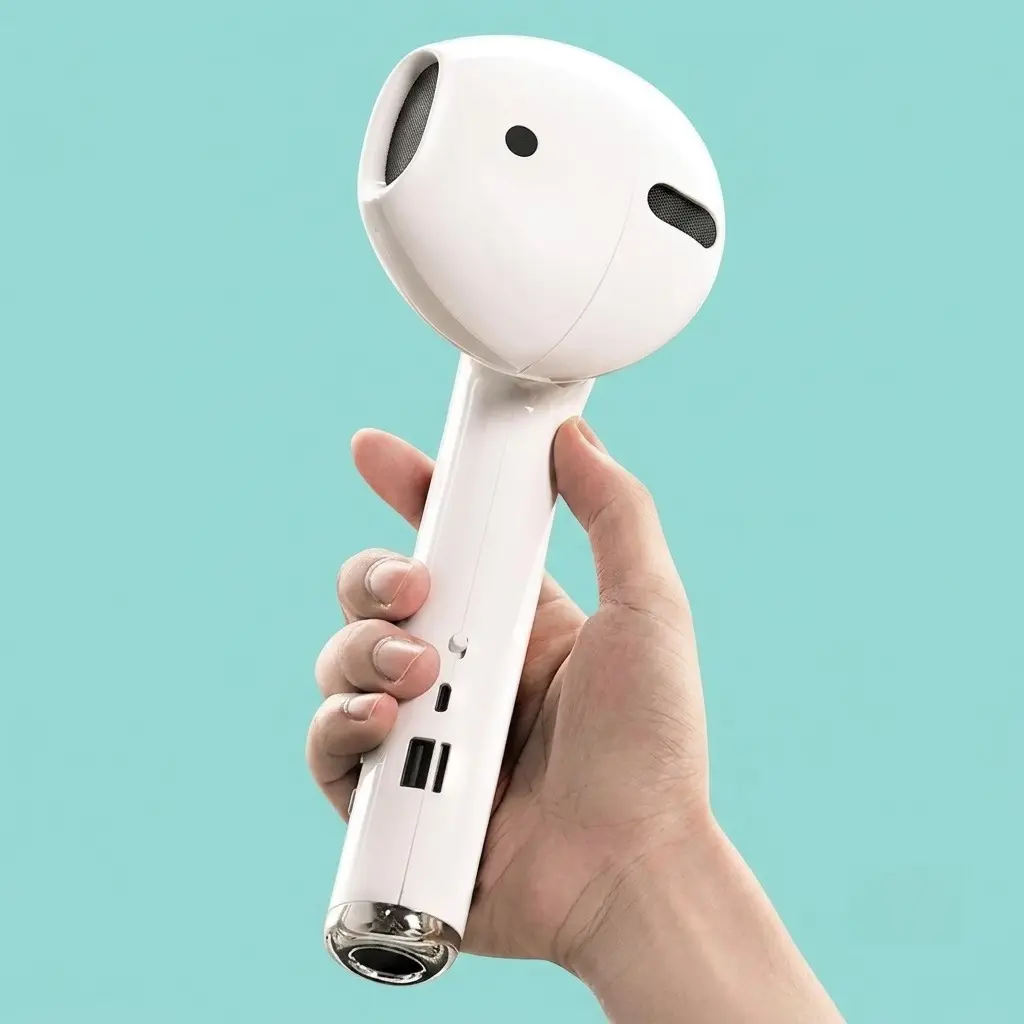 NextQube Giant Earphone-Shaped Wireless Bluetooth Speaker, Portable Loudspeaker with 360-Degree Stereo HiFi Sound, USB Rechargeable, FM Radio, TF Card Support & Microphone, Ideal Audio Gear Gift, Speakers