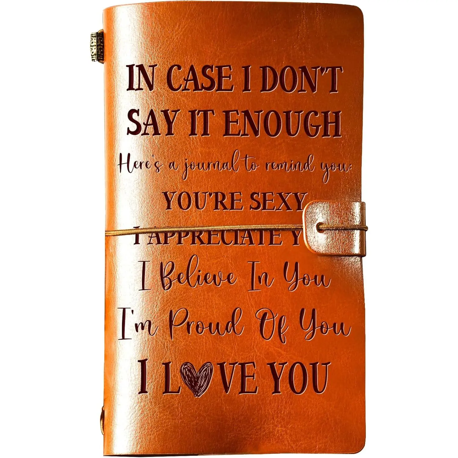 Romantic Gifts for Her Him, Romantic I Love You Leather Journal, 140 Page Refillable Writing Journal, Anniversary Birthday  Day Gifts for Her Him Girlfriend Boyfriend Wife Husband, Pu Leather, Engraved Text