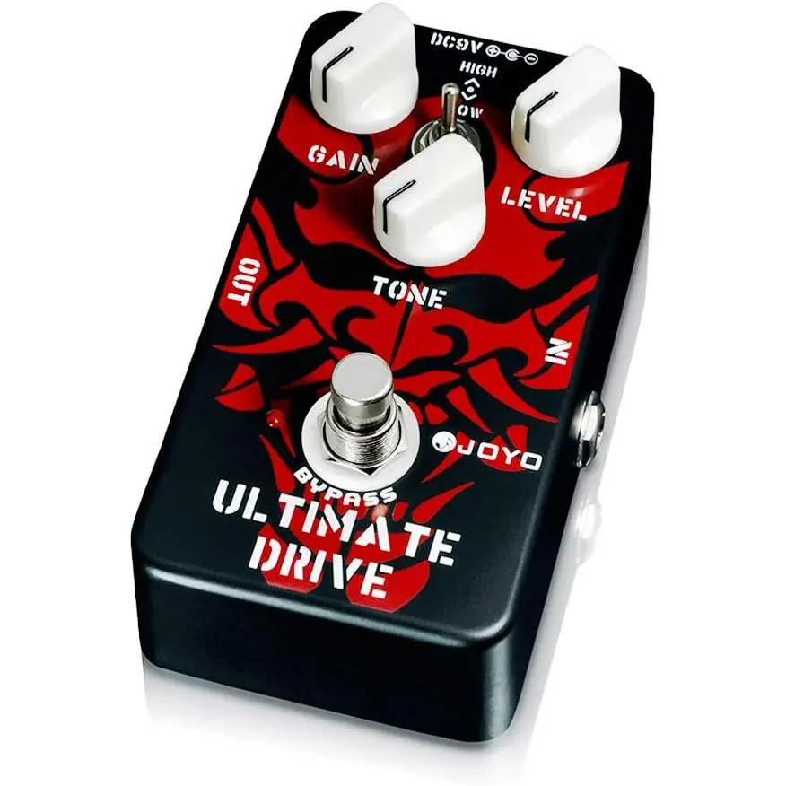 Overdrive Distortion Guitar Pedal, MOSFET Circuit Rich Harmonic Overdrive with Hi/Lo Tone  for Electric Guitar, Bypass ( Drive JF-02)