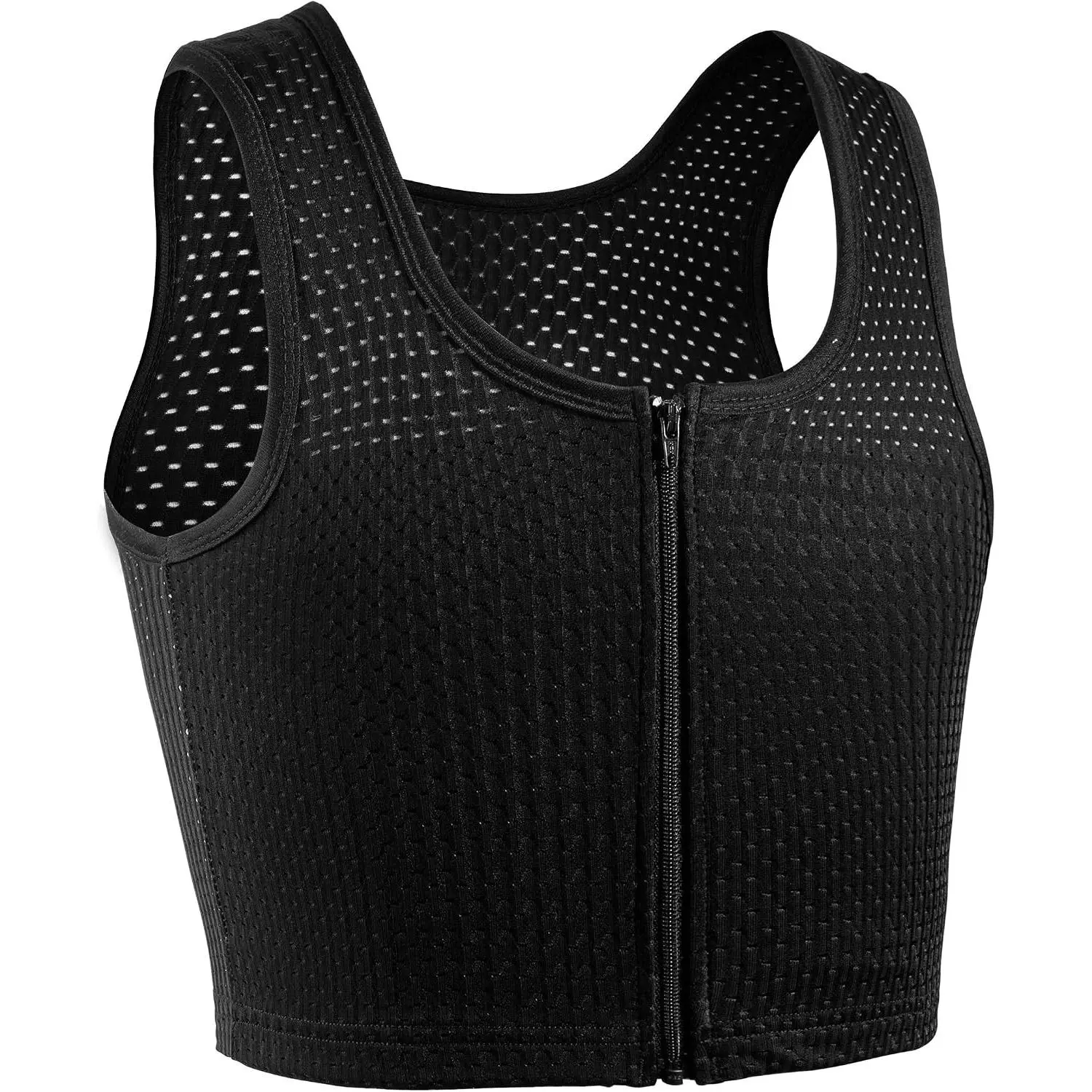 Chest Binder FTM Transgender Zip Up Binder Breathable Breast Cool Fabric Tank Top