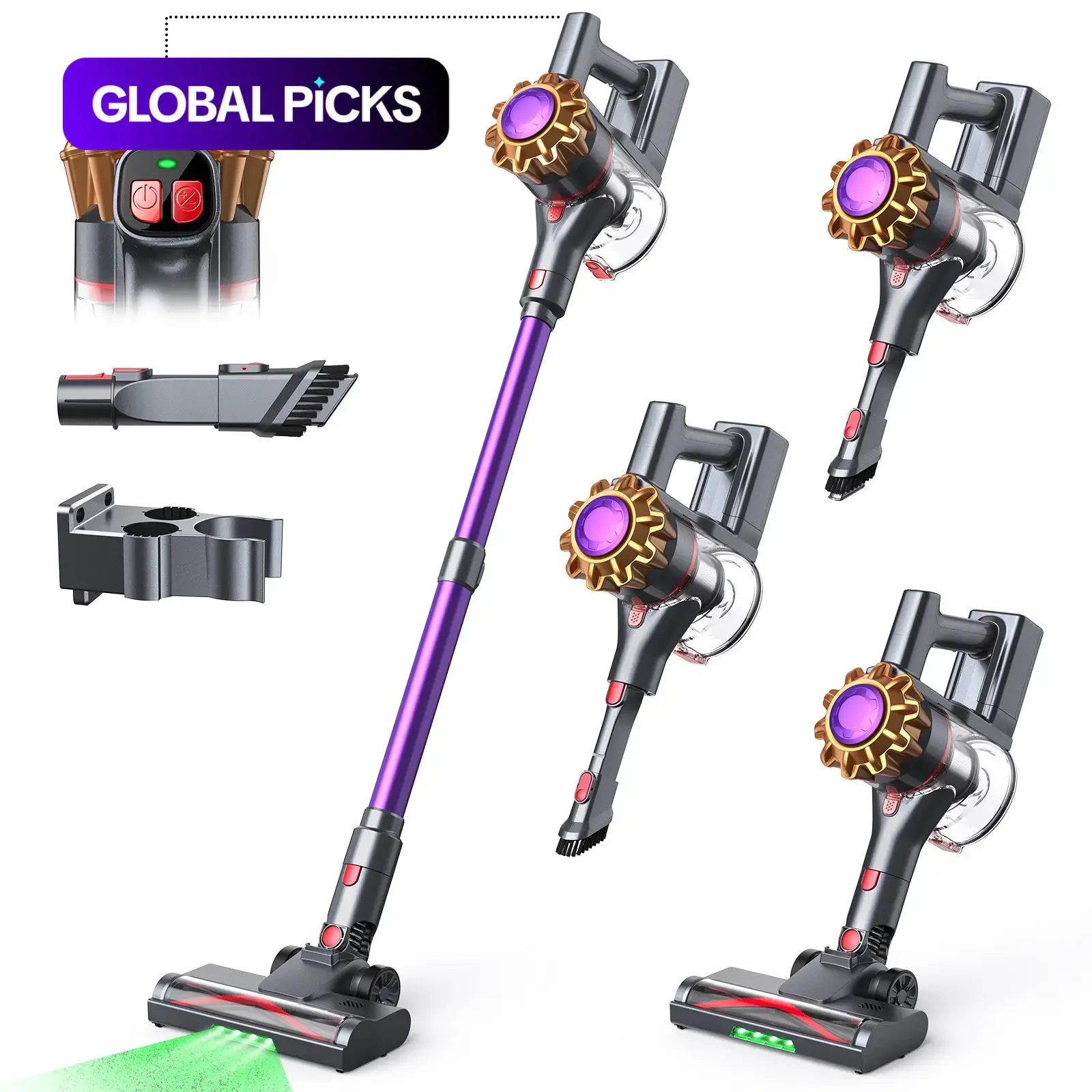 P7 Wireless Handheld Vacuum Cleaner, Home Cleaning Tool, Lightweight Cordless Vacuum Cleaner, Strong Suction, Long Battery Life, 6-Stage Filtration, Light Dust Detection, Ideal for Home and Pet Hair Cleaning #GLOBAL PICKS