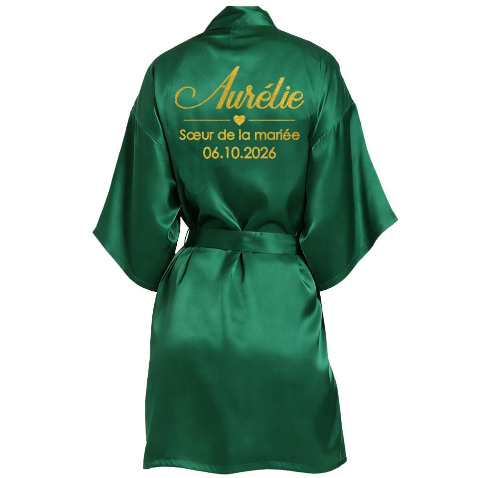 Personalized Name and Date Robe Bride Bridesmaid Bathrobe Birthday Party Gown Add Any Text Robes