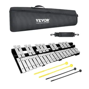 VEVOR 30 Note Glockenspiel Xylophone Bell Kit, Professional Percussion Instrument Set with Mallets, Drum Sticks, Music Stand, 8 Practice Pad, Adjustable Stand and Carrying Bag for Students Adults