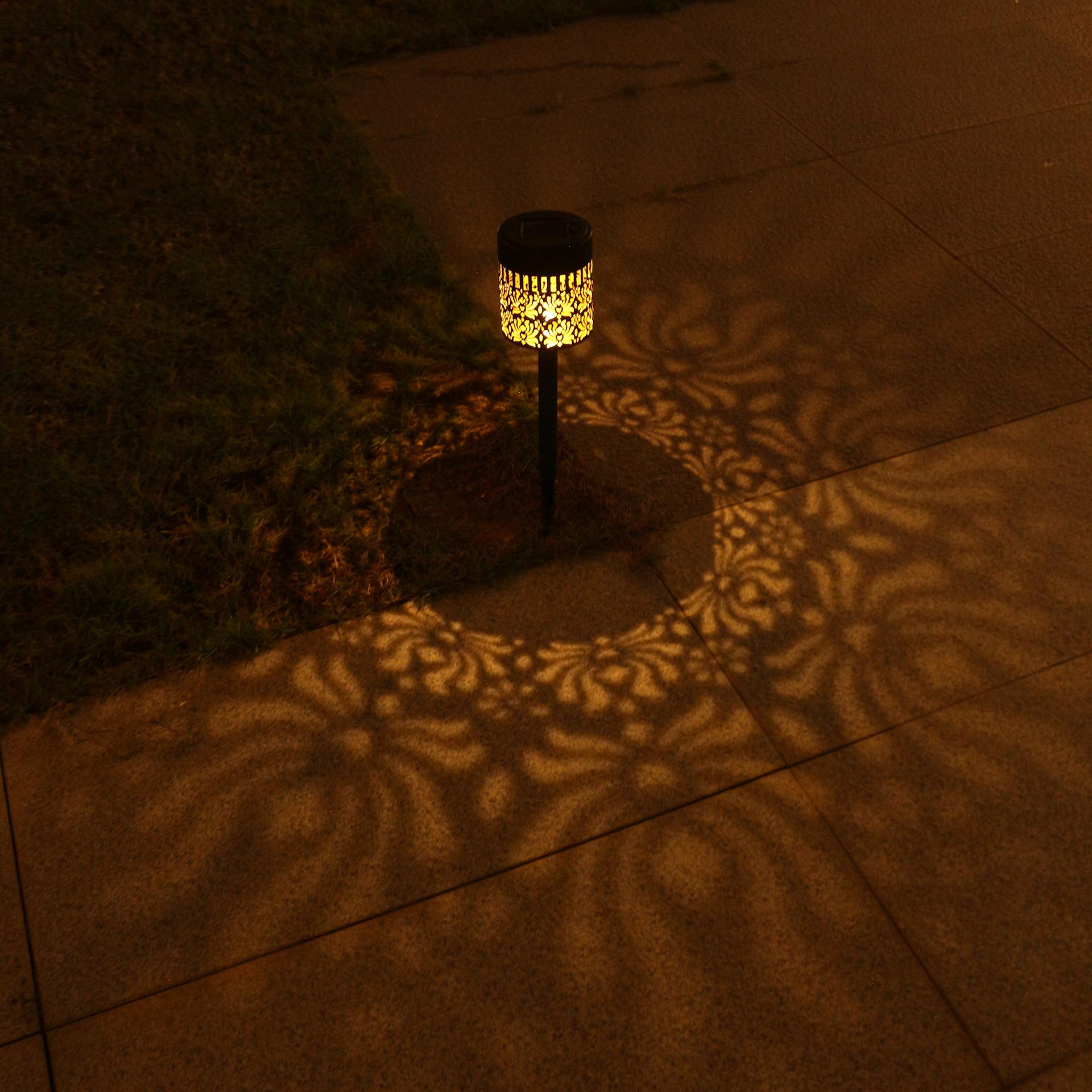 Solar-powered lawn lights, outdoor waterproof garden lights, hollow projection lights, ambient lights, garden decorative ground lights, popular mandala design