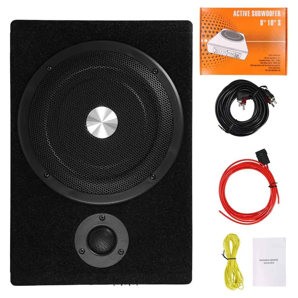 1 Set 8 inch 600W Slim Under-Seat Subwoofer Powered Car Truck Sub w/ Amp Kit Speaker 1 Set 8 inch 600W Slim Under-Seat Subwoofer Powered Car Truck Sub w/ Amp Kit Speaker
