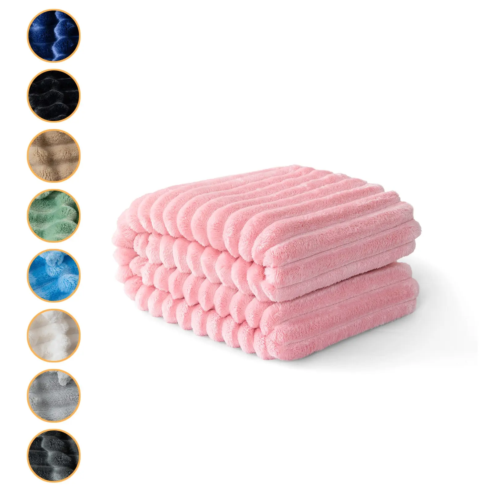 1 Piece Minimalist Striped Flannel Blanket, Soft Fluffy Blanket, Suitable for Bed, Sofa, Office Napping and Camping, Home Decor Blankets, Multi-Color Optional, Christmas Gift