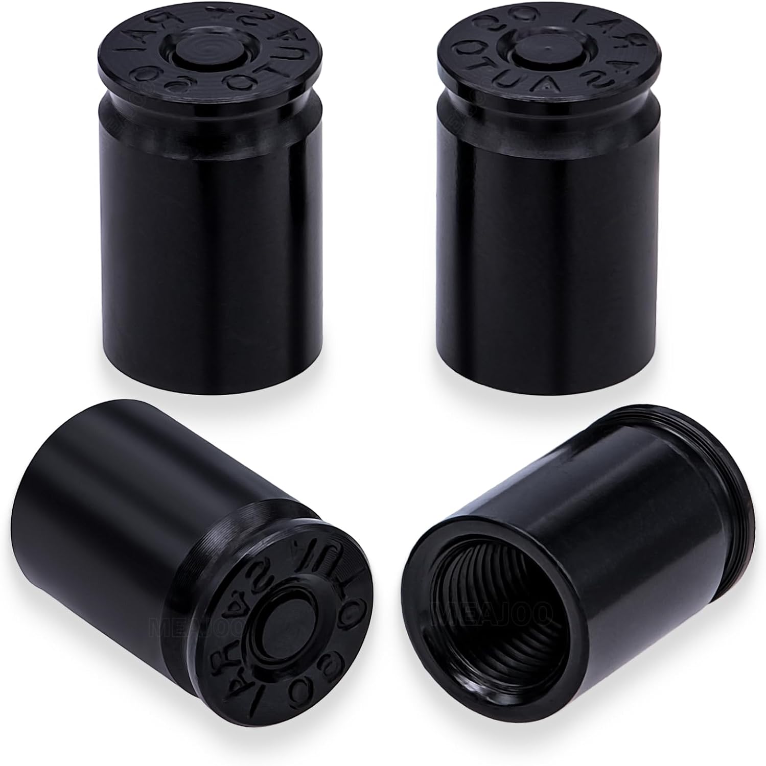 4PCS Bullet Shell Tire Valve Stem Caps, Aluminum Alloy Car Air Stem Cap, Universal Dustproof Tire Valve Stem Covers for Cars, SUV, Trucks, Bikes Digital Tire