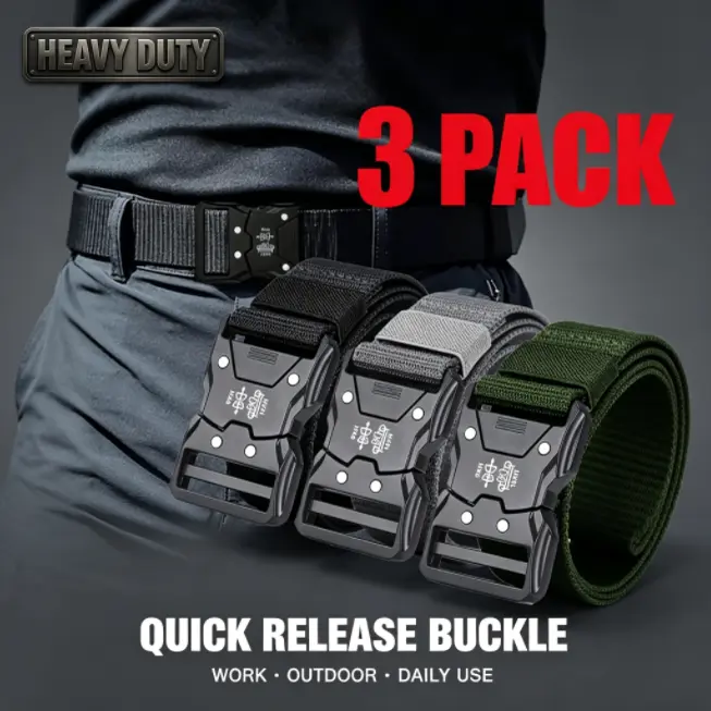 Men's Tactical Belt in Camouflage Nylon Weave, Breathable, Multi-Fit Adjustable Band with Quick-Release Buckle, Adjustable Band Men's Belts, Men's Accessories, Breathable Men's Belts