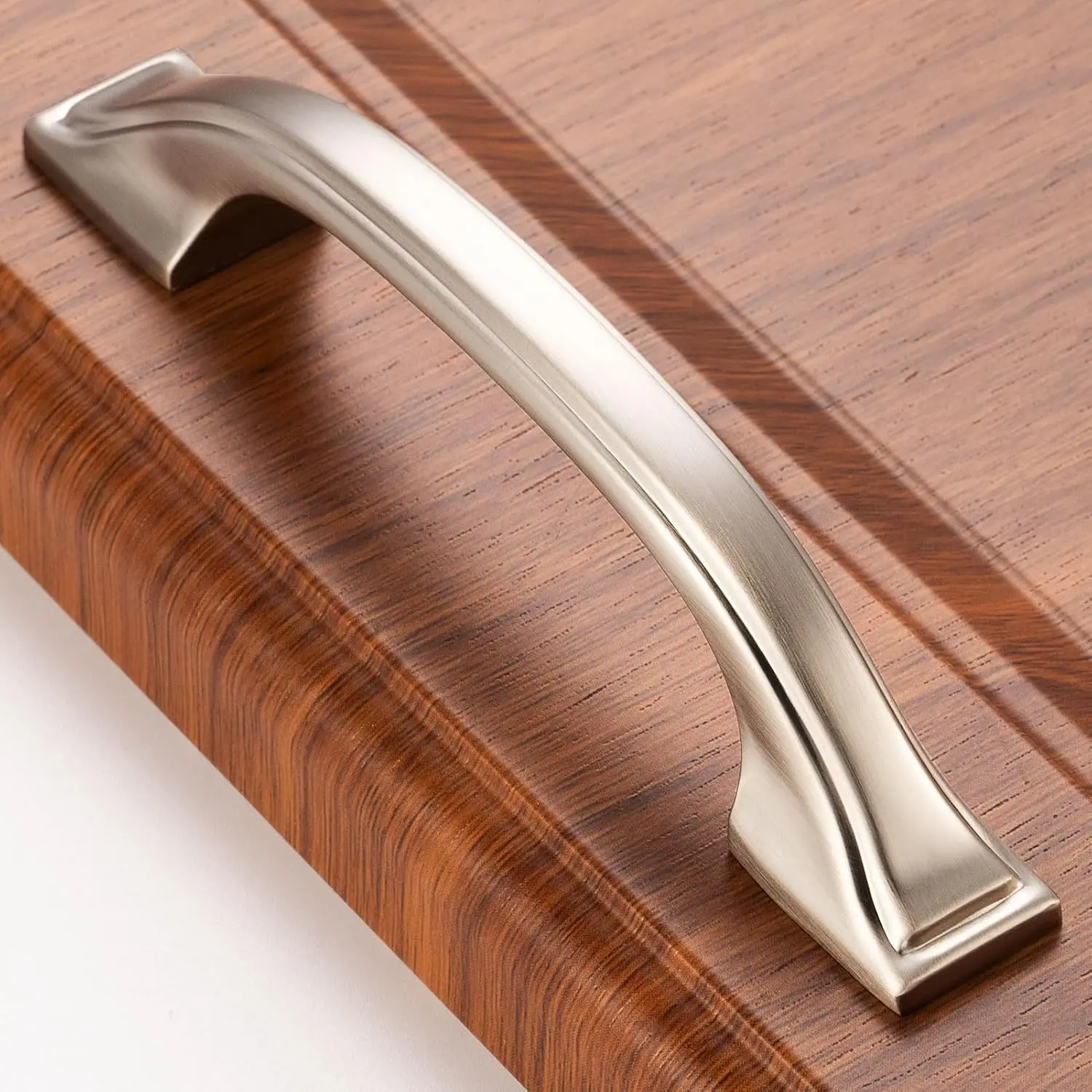 Brushed Nickel Cabinet Pulls 3 Inch Silver Drawer Pull 10 Pack 8222 | Satin Nickel Kitchen Cabinet Handles, Screws Included, Easy Install, Solid Arch Cabinet Hardware, for Dresser Bathroom Vanity