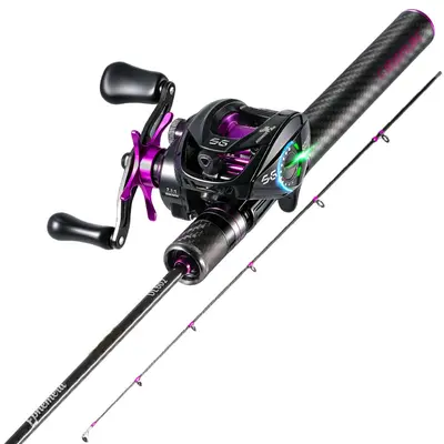 baitcasting rod saltwater LMG - Shorty Introducing the Tsunami Wreckage Graphite 66 inch Bait Casting Combo Dark Matter Psychedelic Casting Fishing
