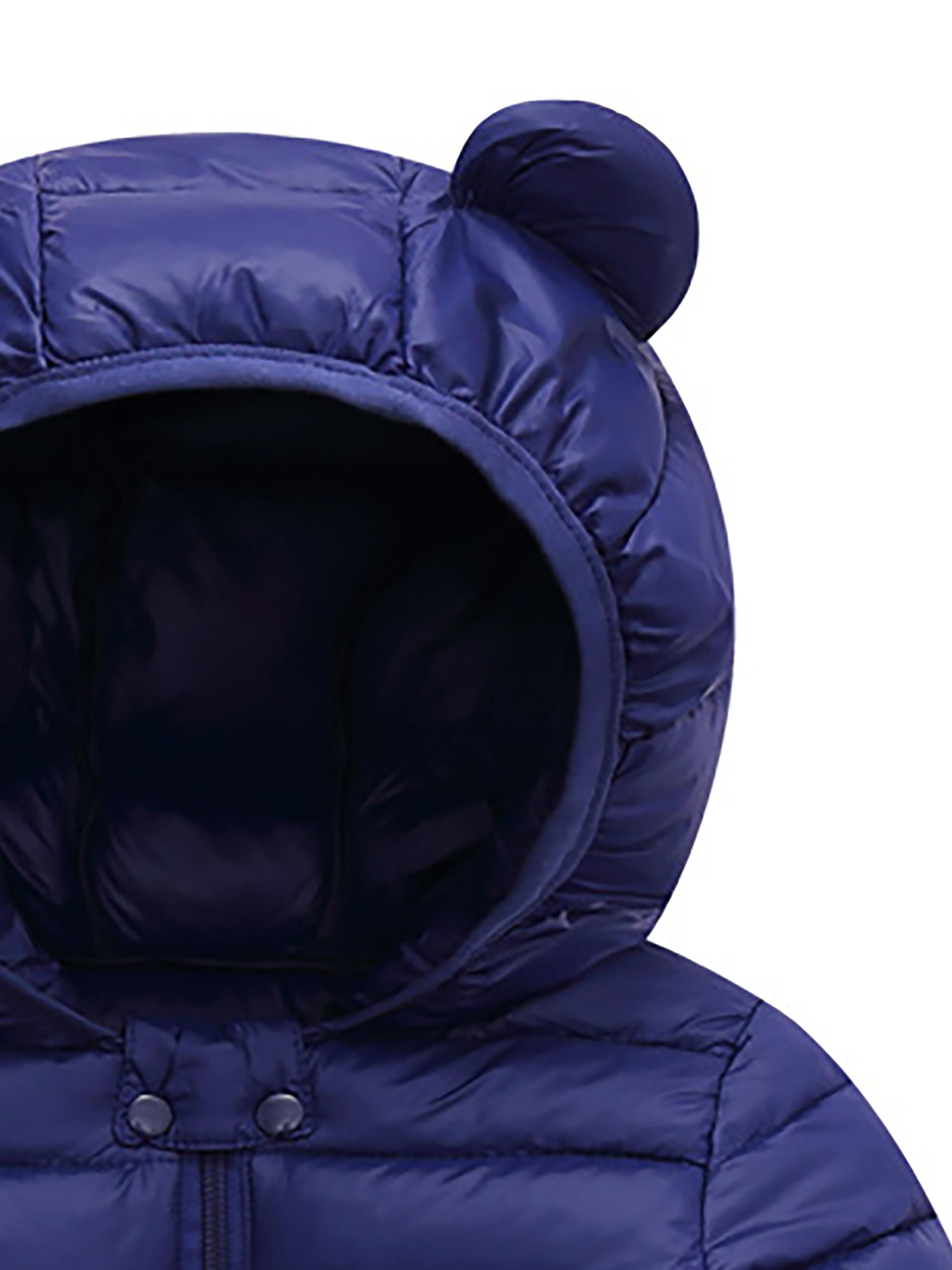 (New)2pcs ' European/American Style Winter Ski Suit Set - Boys & Girls Bear Ear Hooded Jacket & Pants with Coat & Matching Snow Pants, Thickened for Skiing, Ice Skating, Outdoor Play (Pink, Hand Washable), Perfect for Outdoor