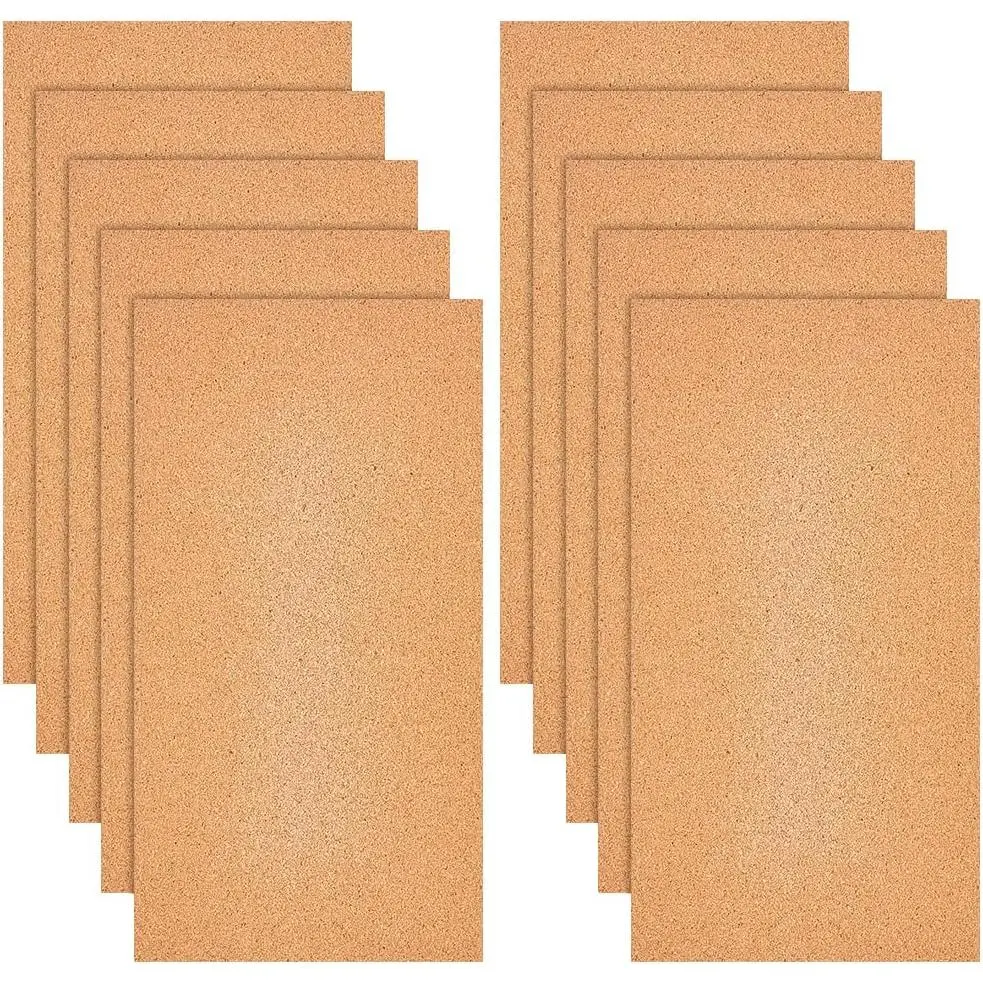 10 Sheets 1mm Thick Cork Sheets 12x6.1 Inch Thin Cork Roll Brown Corks Board Rectangle Wooden Tiles  Mats for Coaster Placemat Kitchen Dining Hall DIY Crafts Supplies