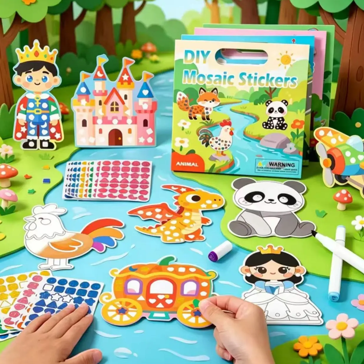 Mirror Mosaic Sticker Toys, Creative DIY Handmade Art Craft, Stickers Paste Painting Book, Mosaic Puzzle Educational Toys
