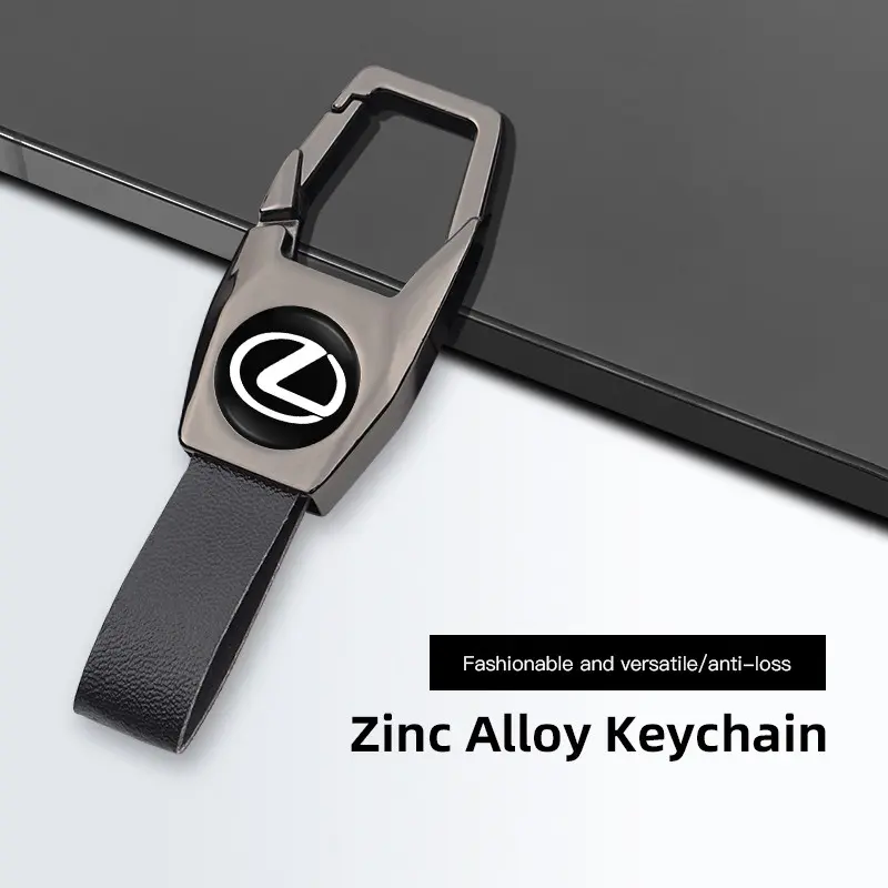 Deluxe PU Leather Keychain with Car Badge Keychain Pendant For Lexus F-SPORT ES RX NX LS UX LM LX GX LC RZ IS CT GS RC HS SC TX LBX IS300 RX350 LS500 LX600 NX260 CT200