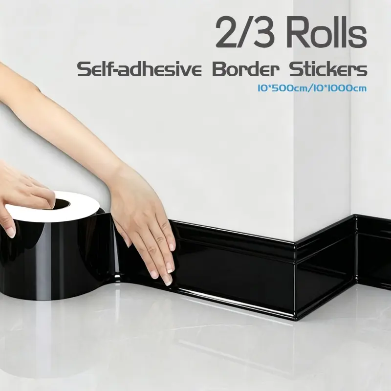 2/3 Rolls Self-Adhesive Imitation Marble Skirting Board - Waterproof Foundation Line, Waistline, Threshold Stone Cover, Renovation and Remodeling Sticker, Imitation Ceramic Tile Wall, Decorative Edge Sticker to Cover Up Ugliness, for Living Room, Bedroom
