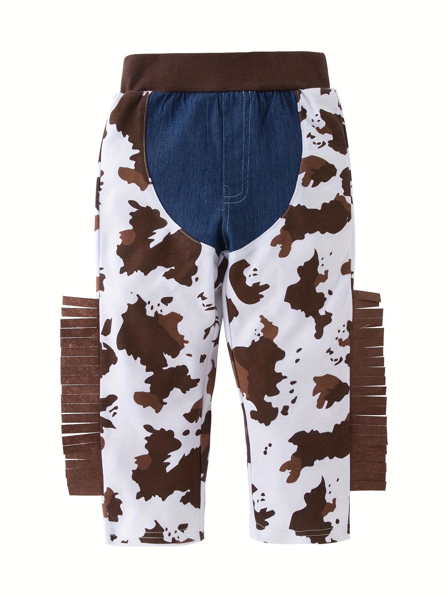 Boys' Western Cowboy Costume Set (Includes Vest, Pants, Scarf, Hat), Suitable for Activities