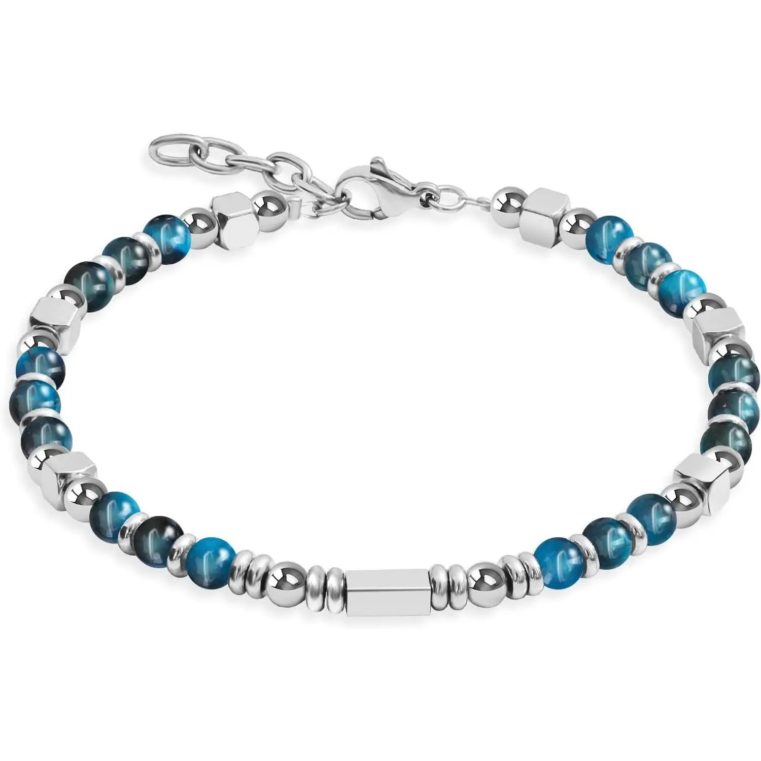 Womens Boho Adjustable Stackable Beaded Bracelets for Women Teen Girls Stainless Steel Natural Stone Link Bracelets for Women Non Tarnish Waterproof Handmade Bead Bracelet for Women Best Friend Bestie Mother Daughter Sister Gifts for Happy Birthday Grad G
