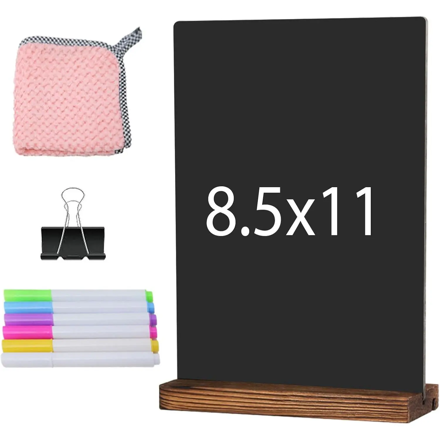 Desk Chalkboard  Sign Double-Sided Chalkboard with Wooden Base Decorative Chalkboards Message Blackboard (1 Pack 8.7x12)