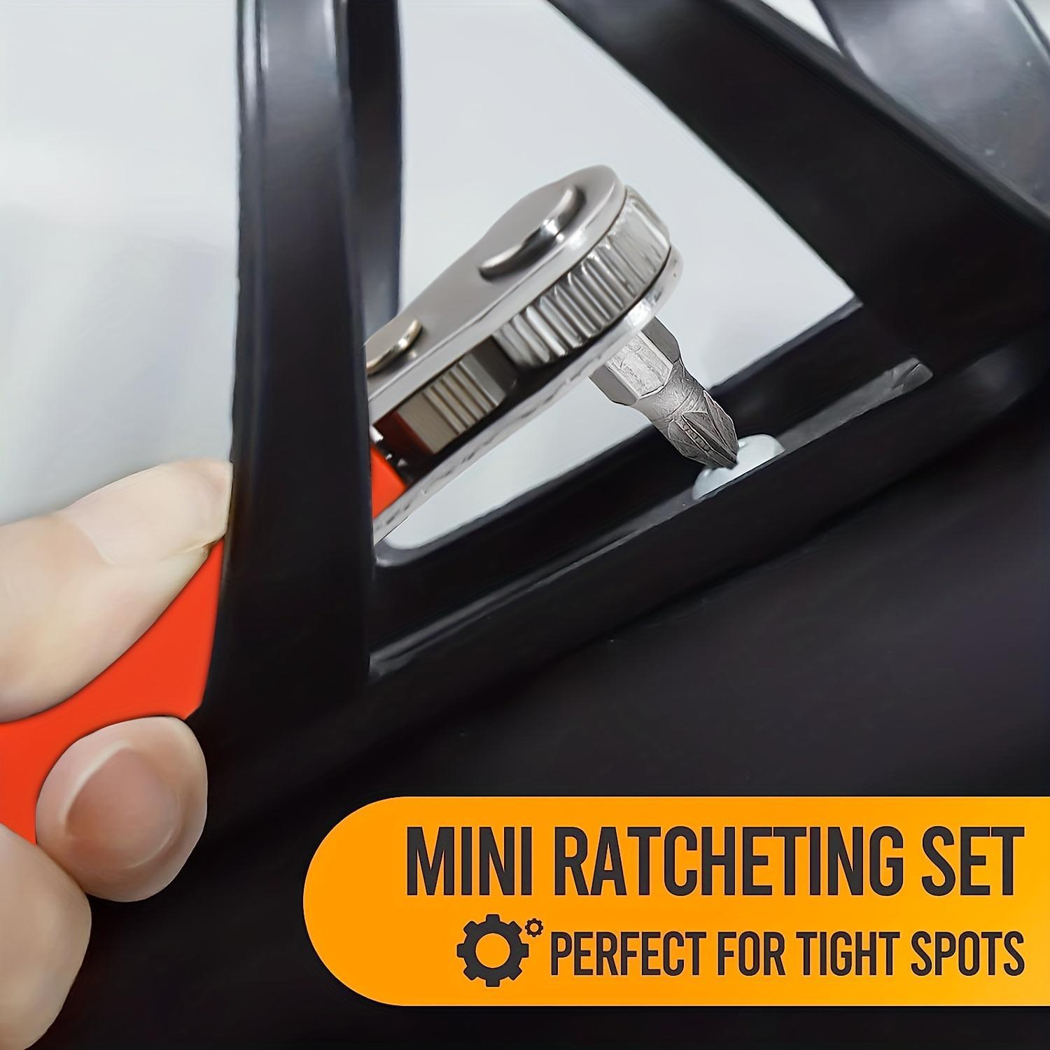 Right Angle Screwdriver Set, Mini Ratchet Screwdriver Set, Multifunctional Screwdriver Set for Small Spaces