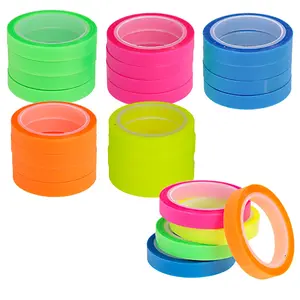 25 Rolls Colored Removable Fluorescent Wide Highlighter Tapes, Transparent Marking Sticker for College Office Book Annotation Supplies, 5 Colors Total 410ft