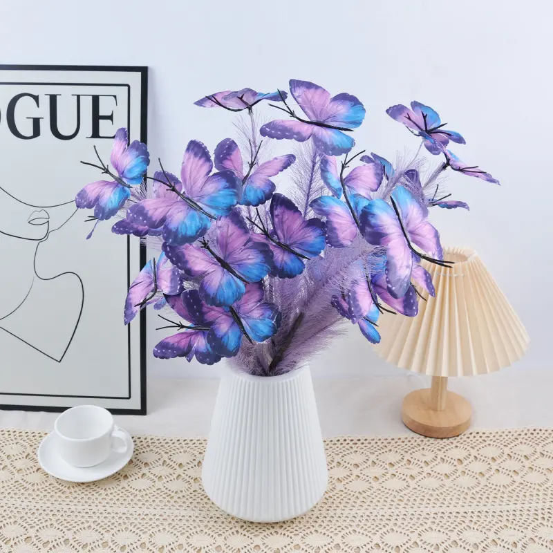10-Piece Artificial Butterfly Bouquet, Faux Flowers, Suitable For Home Decoration, Wedding Decoration, And DIY Vase Ornaments