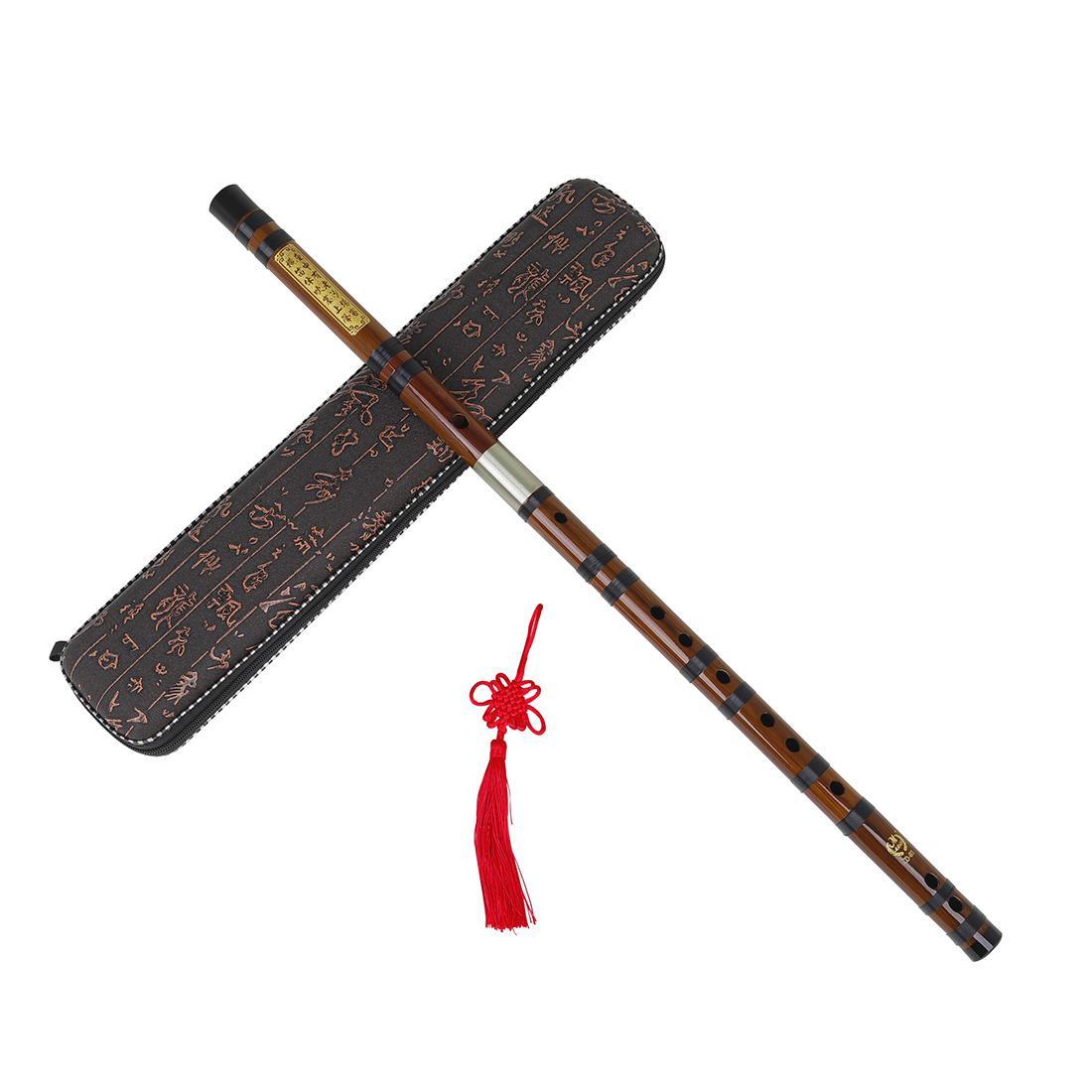 Bamboo Flute, C Key Bamboo Flute with Storage Box, Chinese Musical Instrument for Beginners, Musical Instrument for Gift