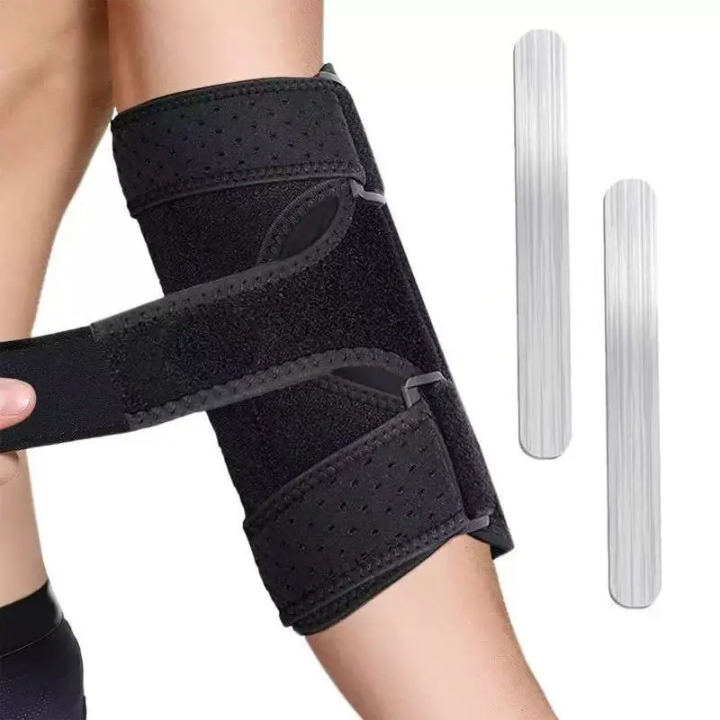 Men's Elbow Brace with Steel Splint – Compression Support Sleeve for Weightlifting, Impact Protection & Tendon Pain Relief (Tennis/Golfer's Elbow)