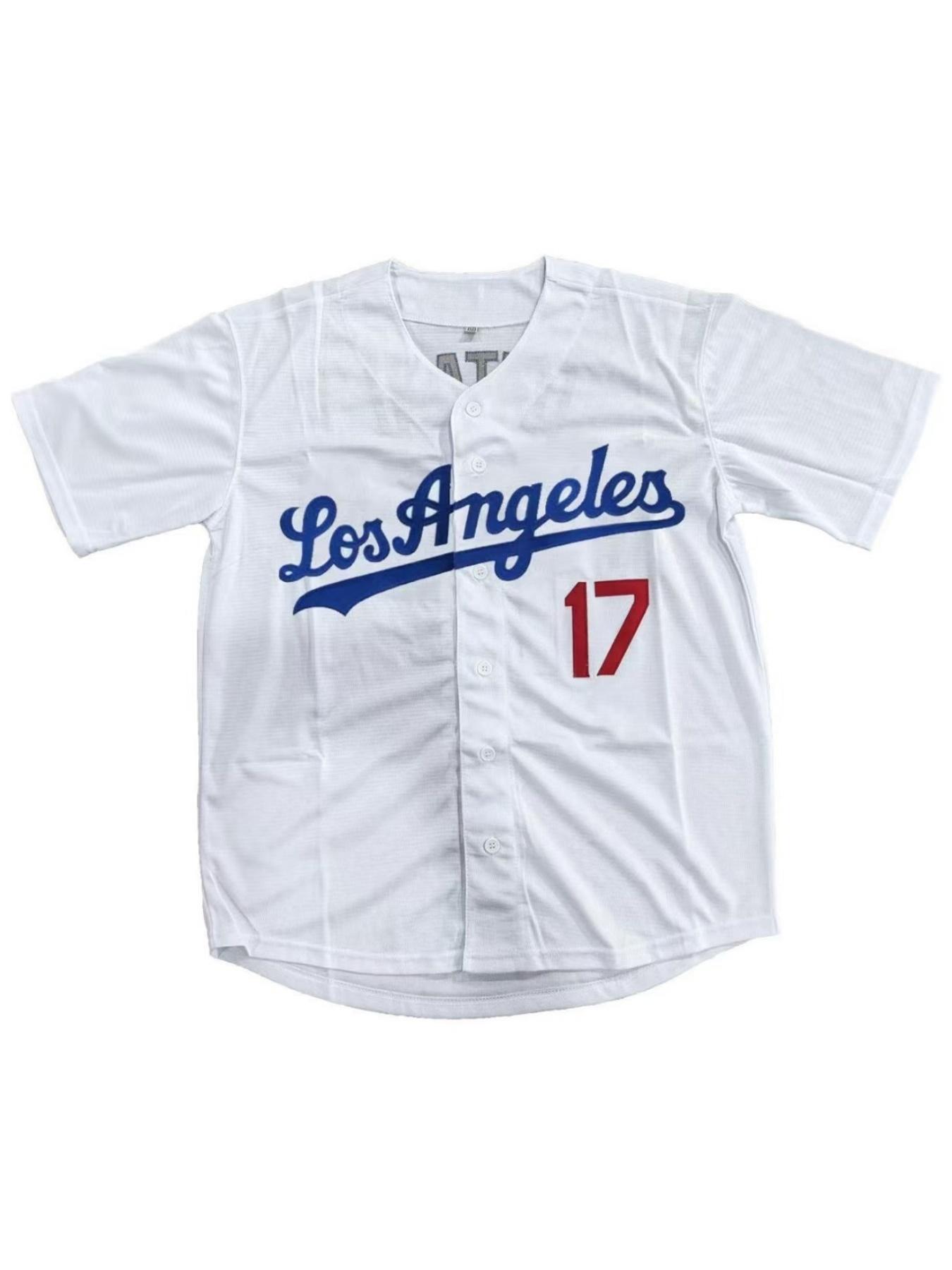 Men's Los Angeles #17 Baseball Jersey, Casual Sporty Short Sleeve T-Shirt, Athletic Tops, Available in 4 Colors, Daily Wear Sportswear