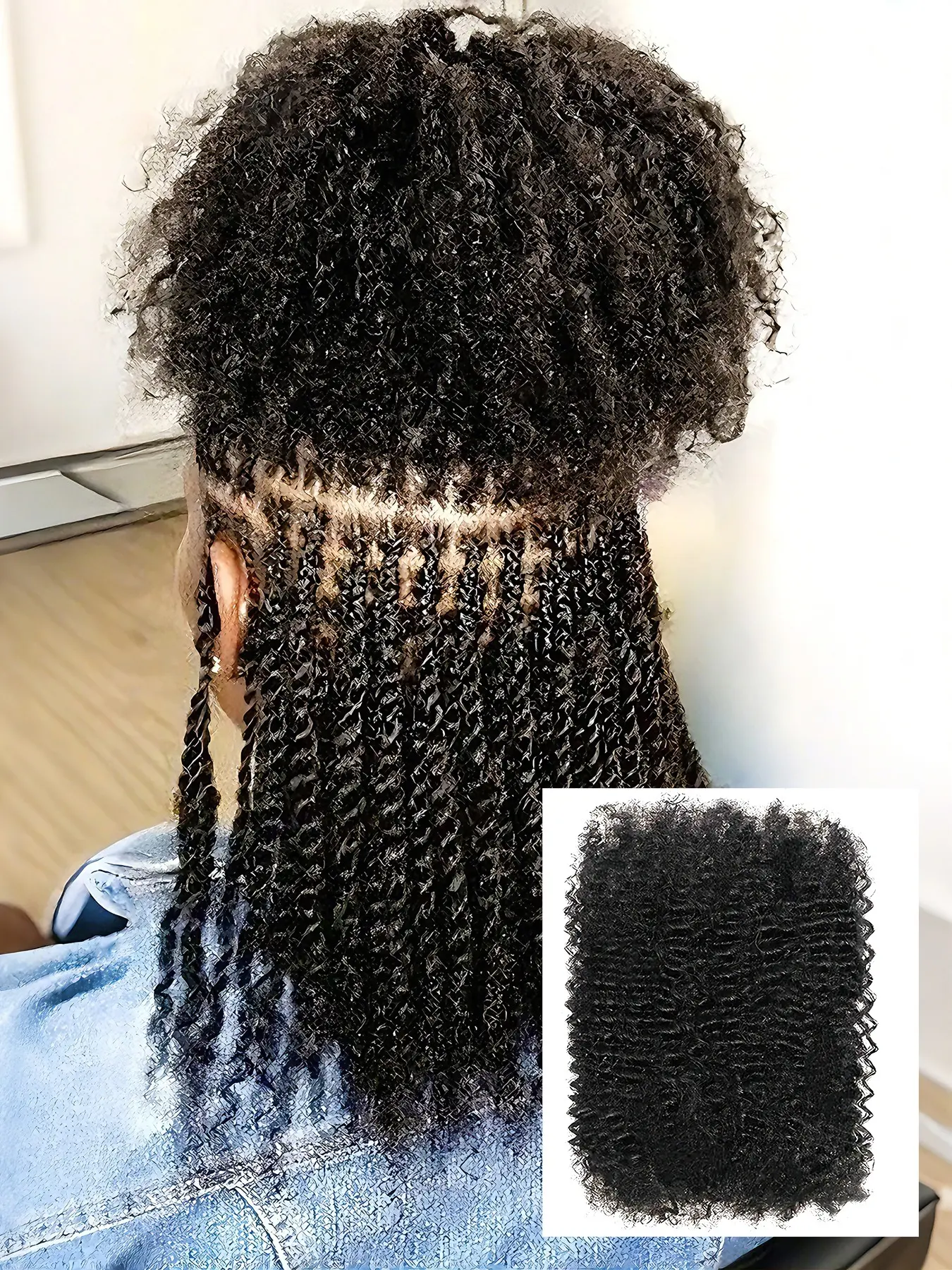 Afro Kinky Bulk Human Hair Extensions, Hair Weave, Natural 30g/pcs, Lightweight for Braiding, Styling, Everyday Wear