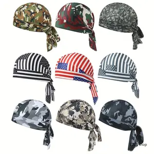 9pcs Do Rags Sweat Wicking Beanie Cooling Durags Skull Cap Motorcycle Head Wrap Bandana for Men Women