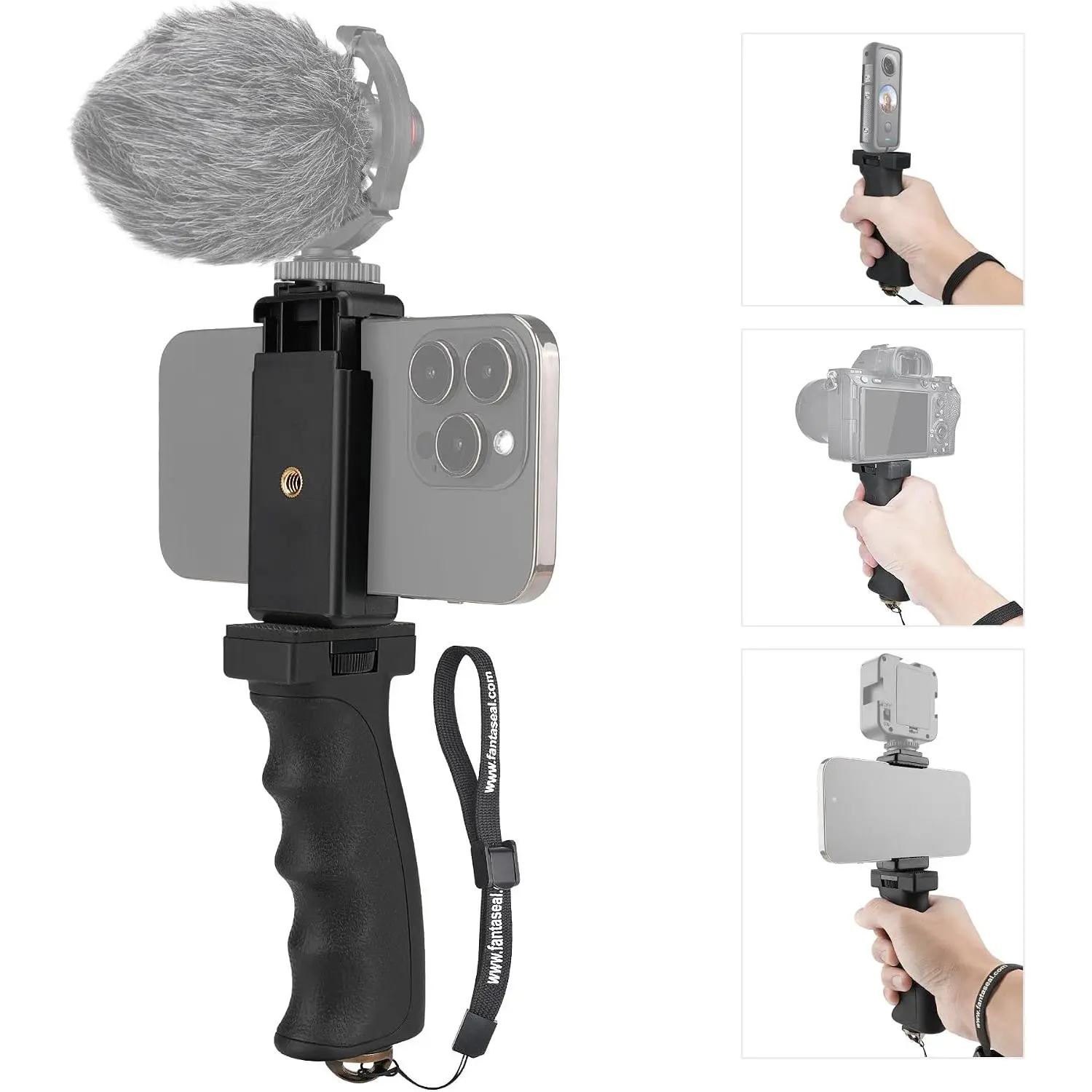 Anti-Fall Phone Smartphone Handle Stabilizer Mount  | Portable Selfie Stick Tripod Handheld Vlogging Monopod for 60-85mm Wide   Android