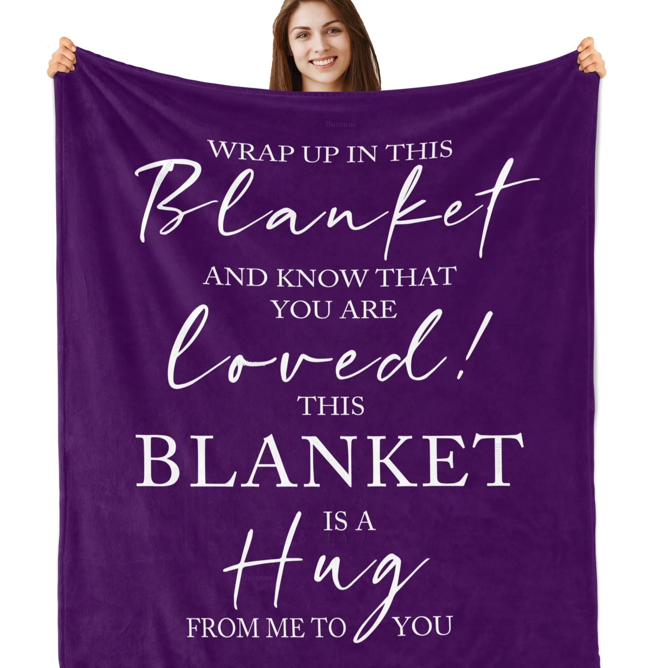 Butonus Get Well Gifts for Women After Surgery, Blanket for Woman, Thinking of You Gifts for Women, Inspirational Encouragement Healing Purple Hug Blanket