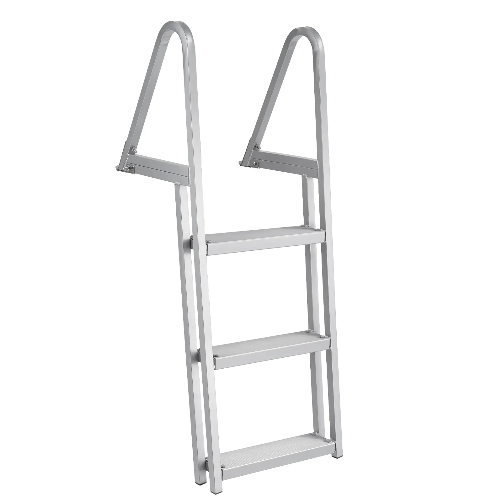 Removable Aluminum Dock Ladder – 4 & 5 Step, Wide Non-Slip Stairs, 350-500 lbs Capacity – Heavy-Duty Anti-Corrosion Marine Boarding Ladder with Handrails for Pontoon Boats, Lakes, Pools, Docks & Piers
