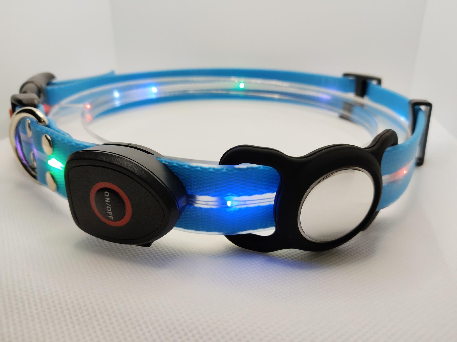 【Pet Essential】USB rechargeable luminous leather belt LED flashing collar with adjustable brightness, extremely cool. christmas  collar ball toy duney  leash Adjustable LED iyoshop  dog harness