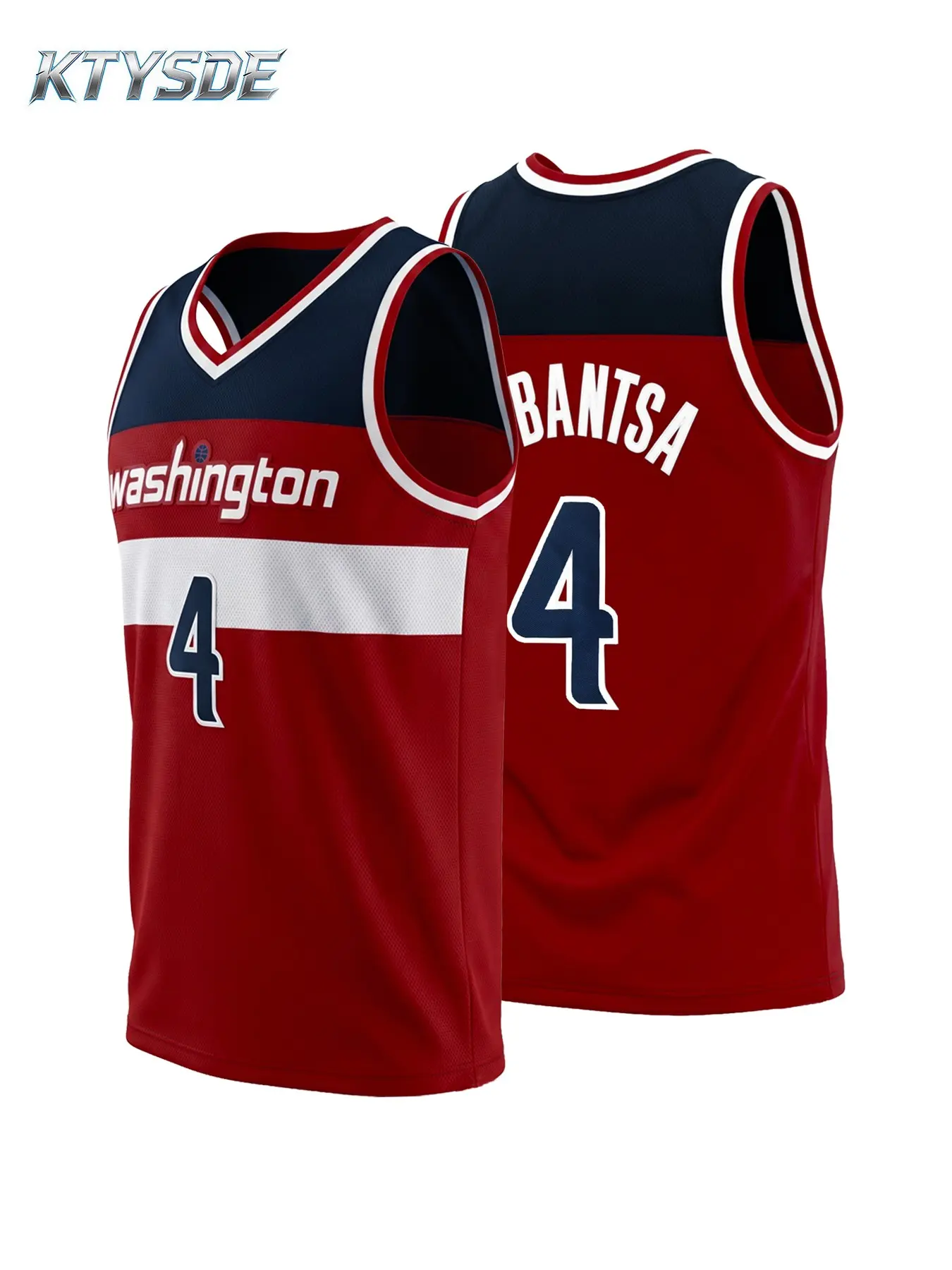 Washington #4 Embroidered Basketball Jersey Casual Sports Jersey Unisex Classic Basketball Uniform Sleeveless Athletic Top for Men Women