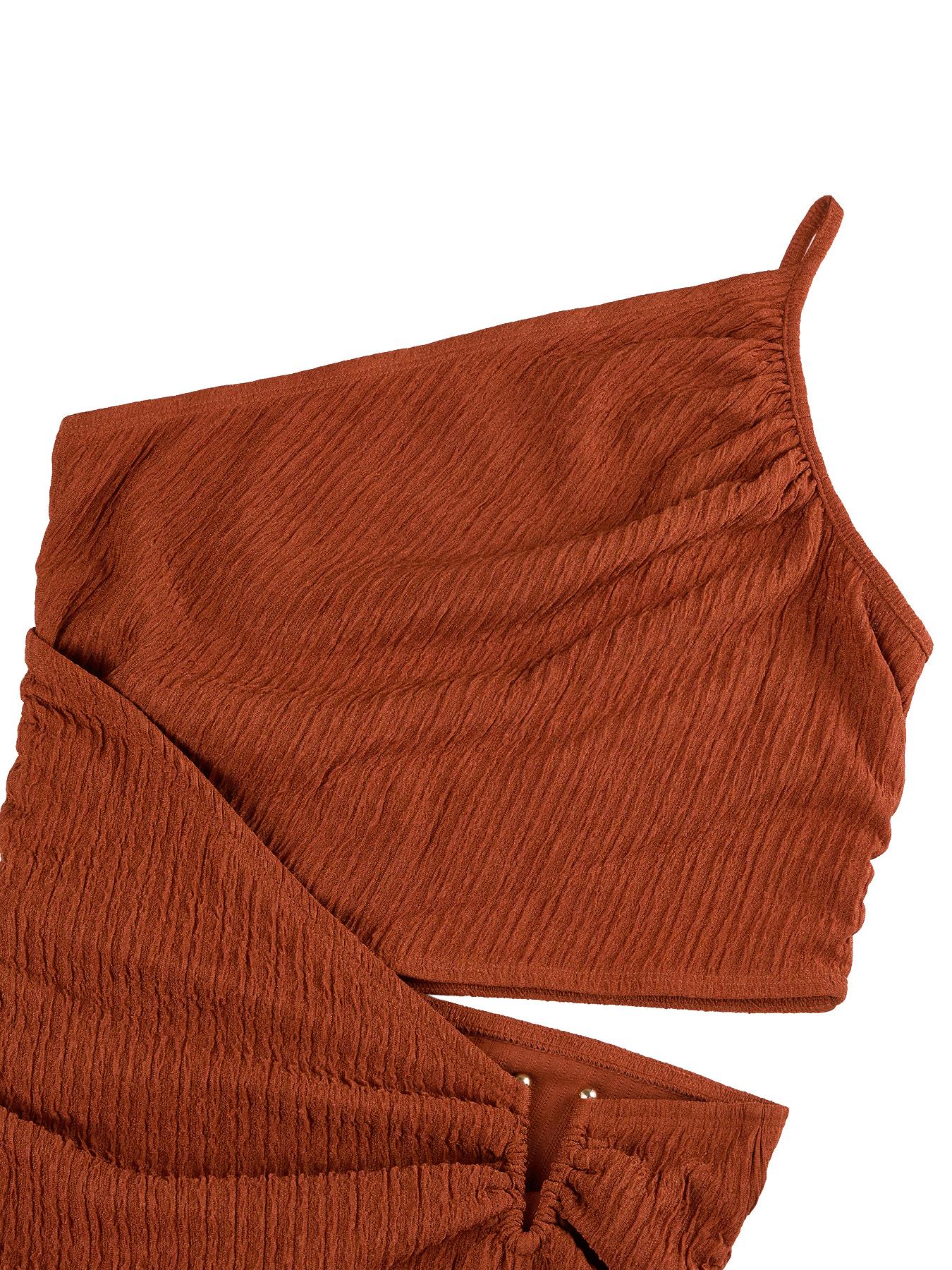 Aliling Women's Solid One Shoulder Knitted Bodycon Dress, Casual Fashion Short Dress for Party Club Dating Wear, Ladies Summer Clothes Womenswear