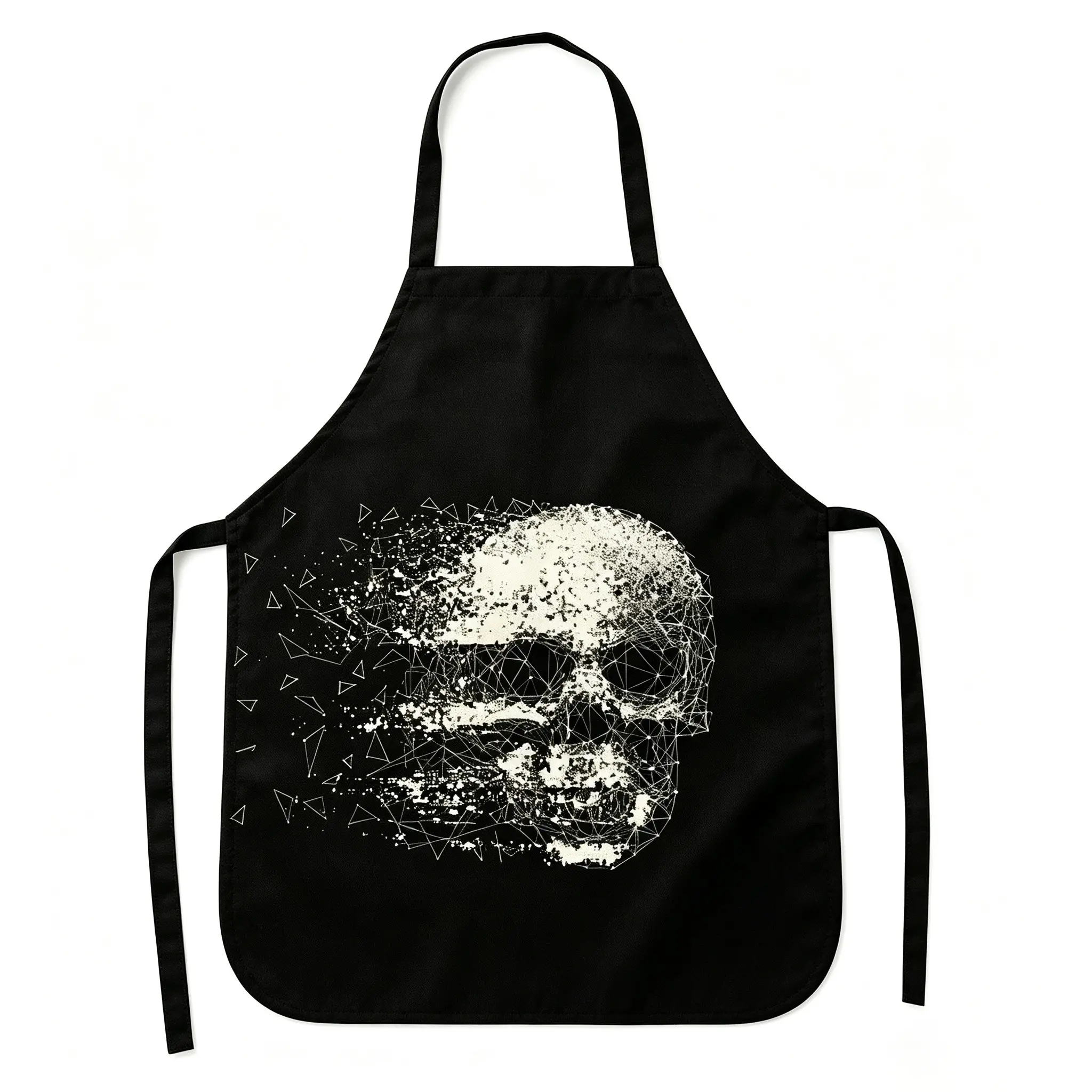 Gothic Skull Waterproof Apron Set, Oil-Resistant Polyester, Ideal for Tattoo Artists, Rock Fans, Halloween Parties, Bbqs, Home Cooking