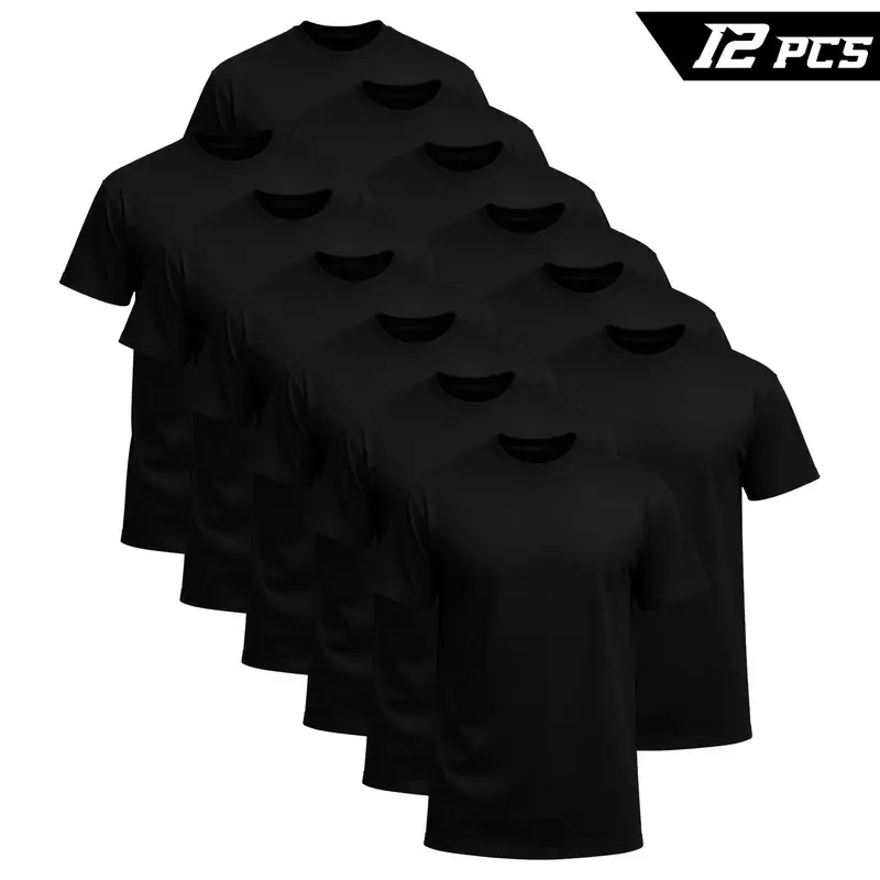 12-Pack $49.99/6-Pack $29.99. Stock up Men's Black Crew Neck T-Shirt,Short Sleeve,Comfort Fit undershirts basic T-shirt Cotton  Basic Tee  Menswear summer  t shirts  t shirt packs for men t-shirt  t shirt for men clothing 12 pack t shirts for men for gym