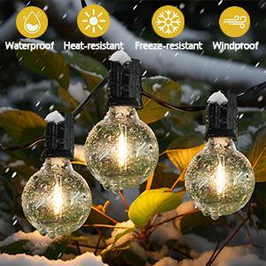 MATULSA Waterproof Solar String Lights - 52/104Ft, 26 Shatterproof Bulbs, Ambient Dimmable LED, Remote Control, LED Lighting for Backyard, Porch Decor, Garden Accessories