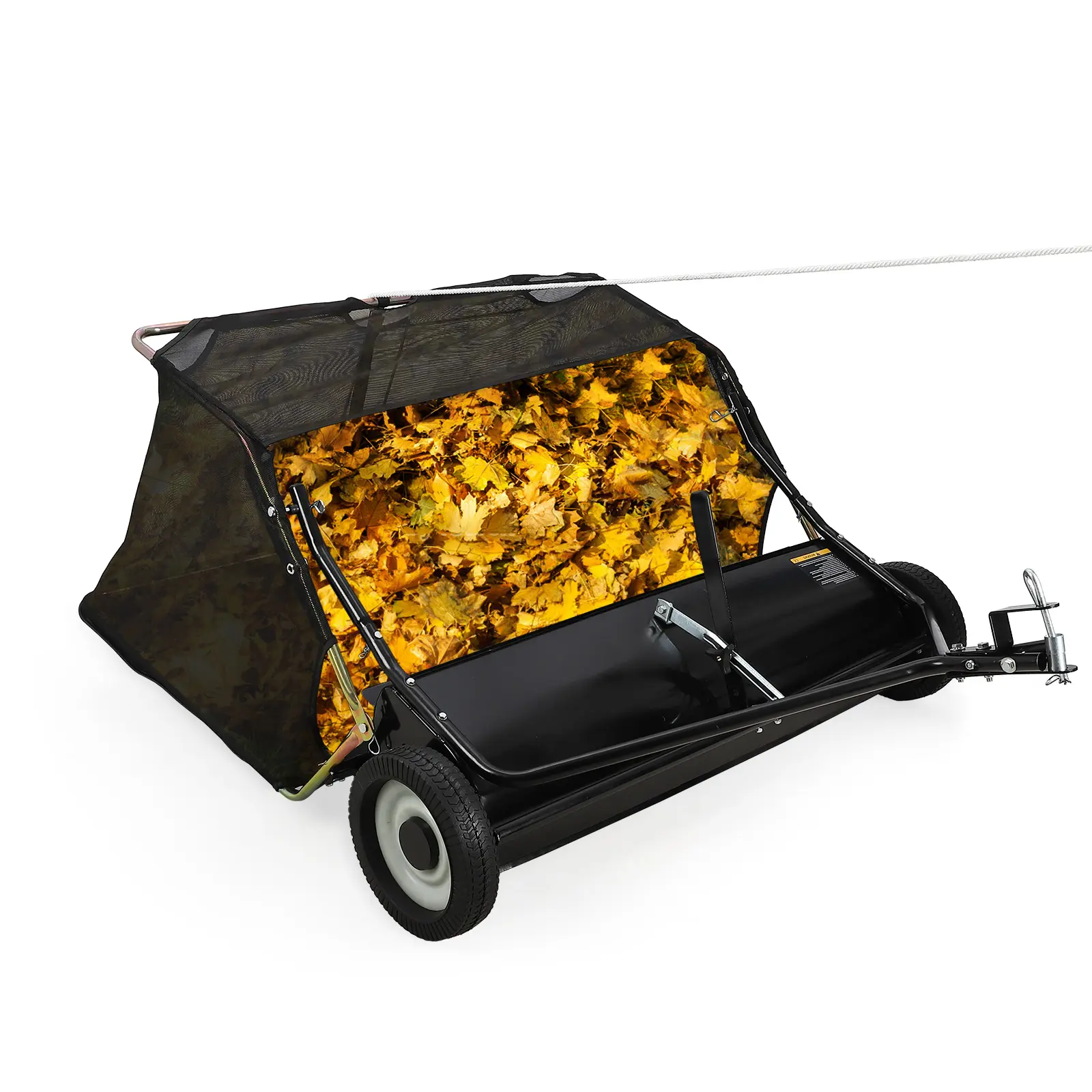 Garvee High-Performance Tow-Behind Lawn Sweeper - Heavy-Duty Leaf & Grass Collector - Adjustable Sweep Height - Easy-Dump Tow Sweeper - Ideal for Efficient Yard Debris, Lawn, and Outdoor Maintenance Cleanup