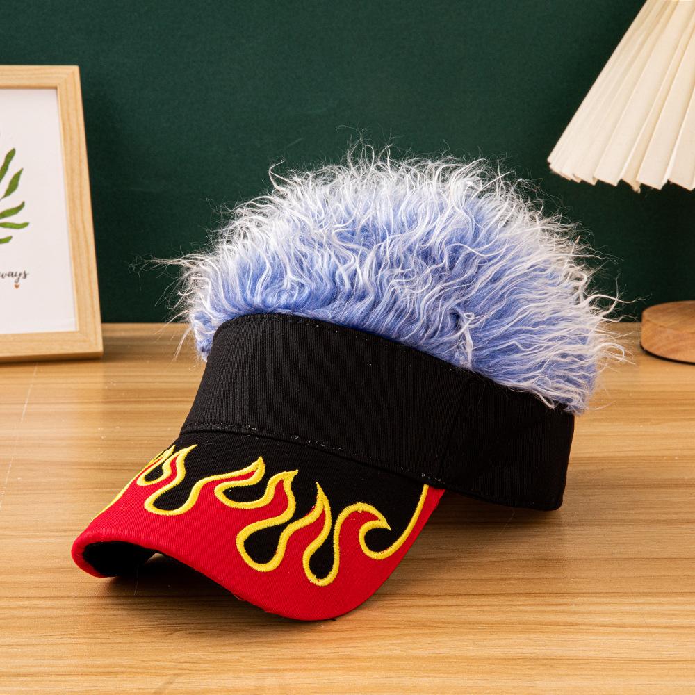 2026 New Flame Pattern Baseball Cap Embroidered Patch Design Multicolor Fluffy Faux Fur Hat
