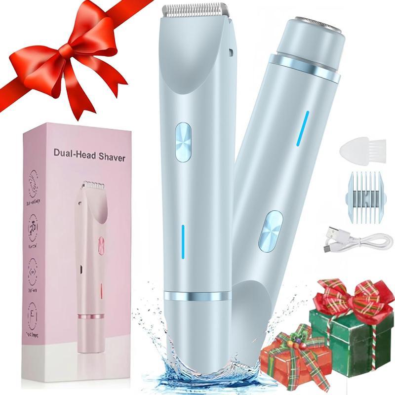 2 in 1 Electric Hair Trimmer for Women, 1 Box Waterproof Rechargeable Wet & Dry Use Hair Removal Tool, Women's Body & Facial Hair Trimmer, Cordless Hair Trimmer