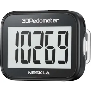 3D Pedometer for Walking, Simple Step Counter for Walking with Large Digital Display, Step Tracker with Removable Clip Lanyard, Accurately Track Steps for Men Women Kids Adults Seniors