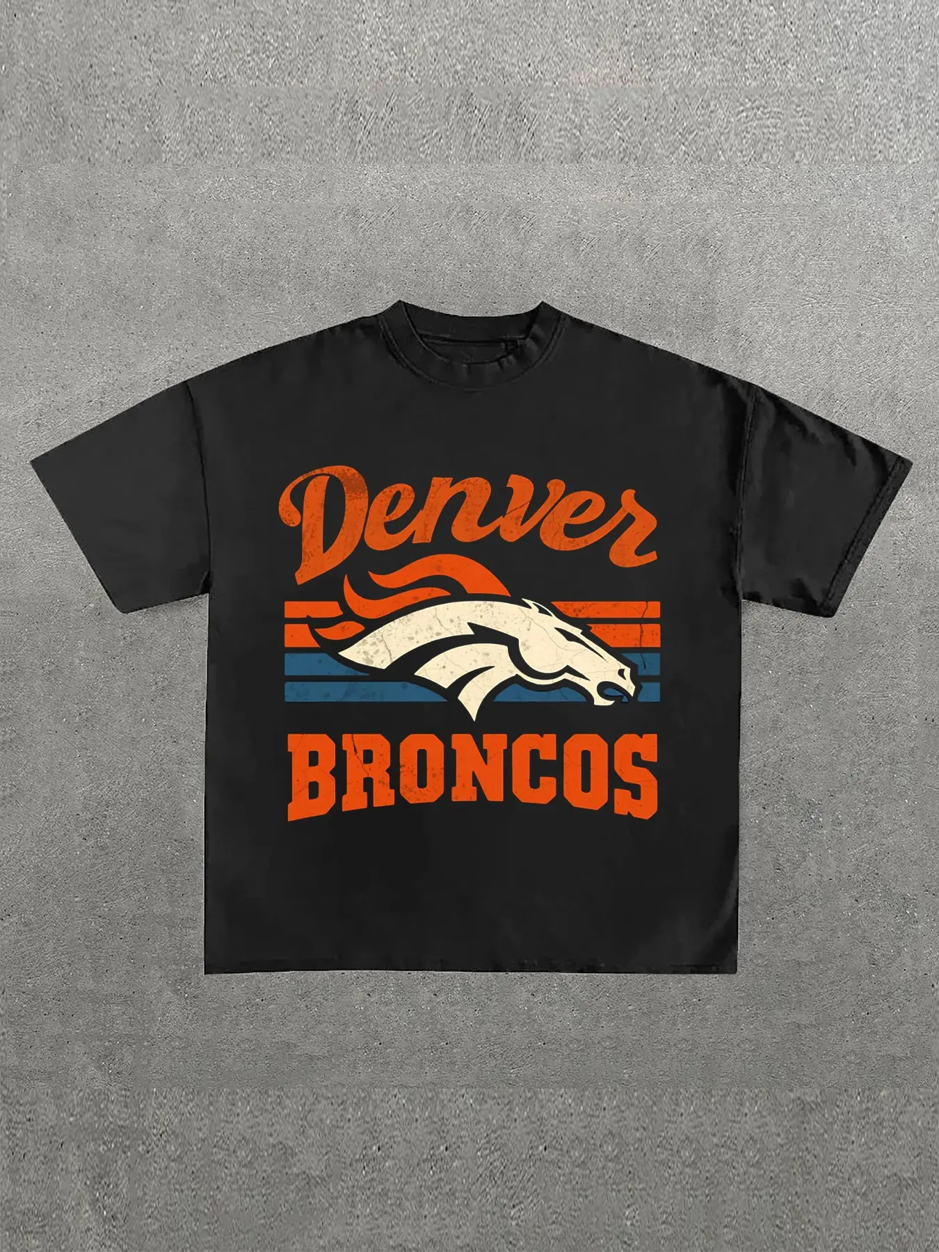 Men's Denver Broncos Print Short Sleeve Shirt, Fashion Street Style, Comfortable Fit, Perfect Gift for Trendy Lovers, All Seasons Wear