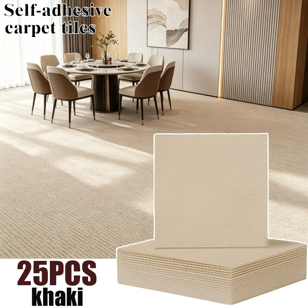 25pcs Self-Adhesive Carpet Patches, Sound-Absorbing, Durable, Easy Removal, Adhesion, Ideal for Living Room, Bedroom, Public Spaces