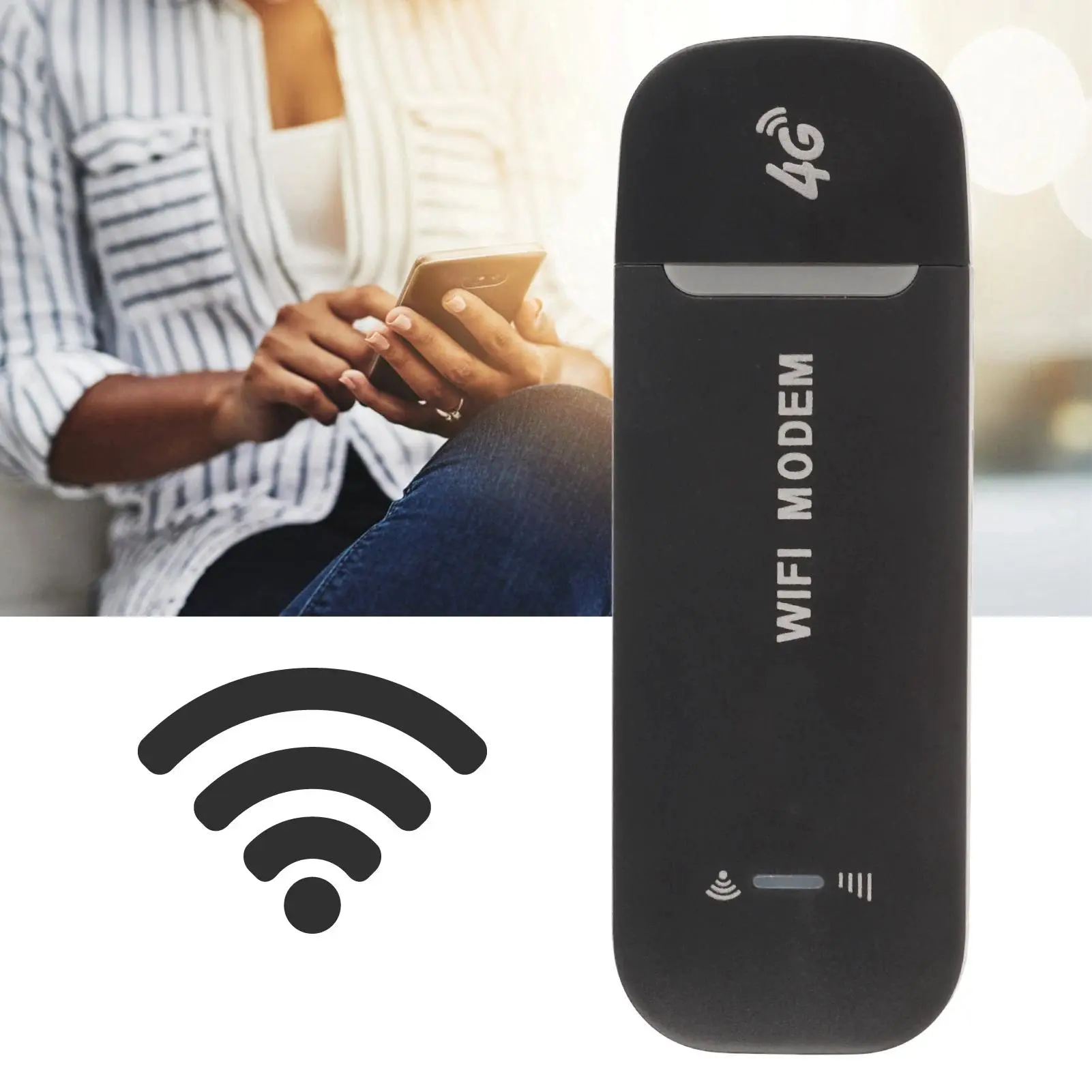 4G WiFi Router Black Up to 10 Users Stable Easy Connection USB Plug and Play 4G LTE Router for Hotspot Micro SIM Card Phone PC  lte router