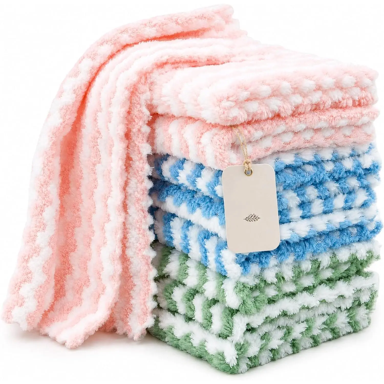 10PACK Kitchen Cleaning Cloths, Microfiber Dish Cloths: -Purpose Washing/Soft/Lint Free/Absorbent/Quick Dry  Washable Towels for Bathroom//Glass, 10''x10'' - Mixcolor